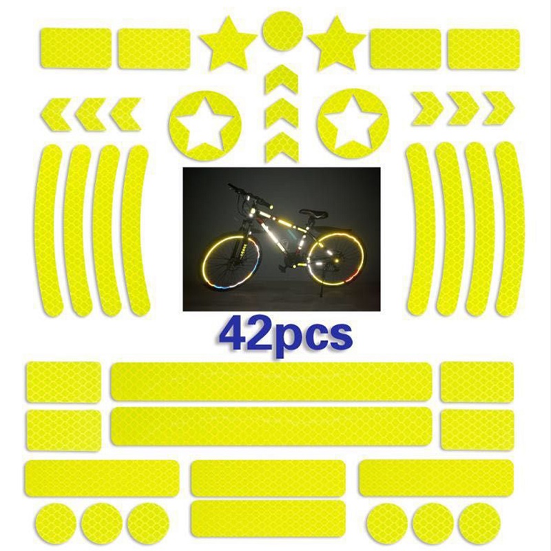 Spoke Reflector Set - 42 Stks/set Zelfklevende Reflecterende Stickers Wielnaaf