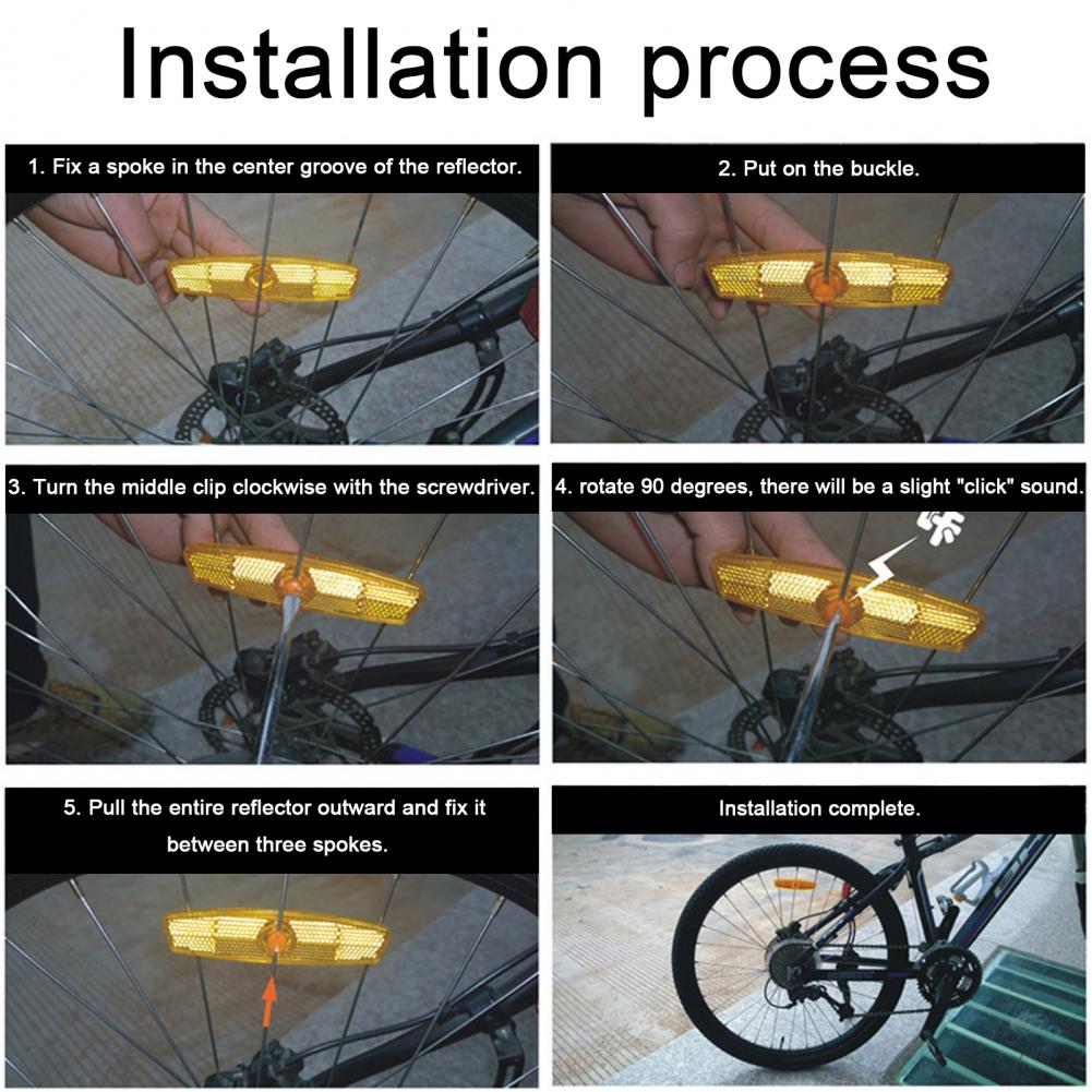 Spoke Reflector Set - Fietswaarschuwingsreflector Fietswaarschuwingsreflectoren Set Universele fietsvelgverlichting Verbeterde