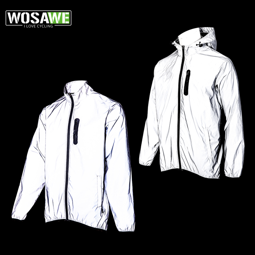 Cycling Rain Jacket Commute - WOSAWE Volledig reflecterende herenjas Outdoor Lichtgewicht