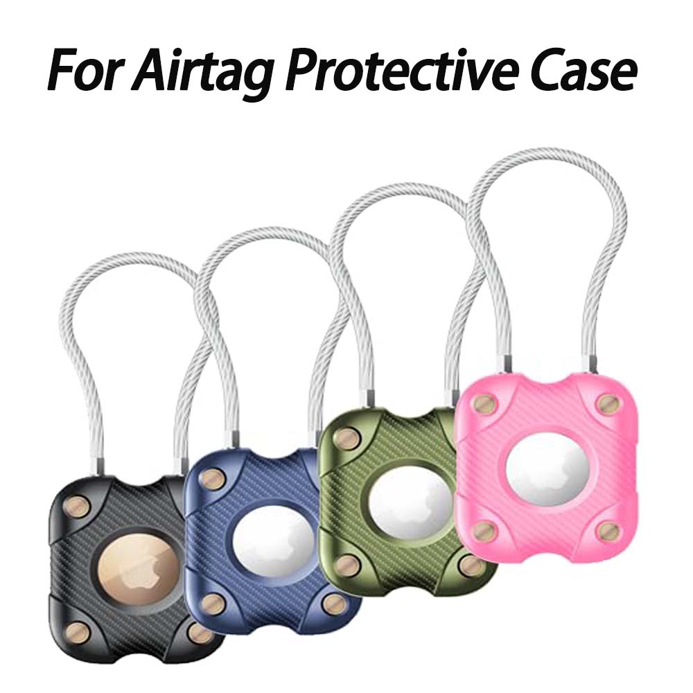 Chain Lock Combination - Airtag-houder met draadkabel, veilige vergrendeling Airtag-sleutelhanger,