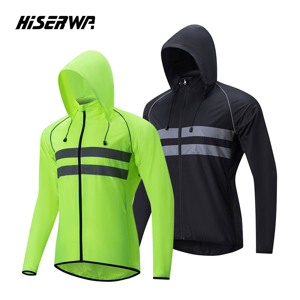 Cycling Commuter Jacket - HISERWA Fietswindjack Winddicht Waterdicht Reflecterend Fietsjack