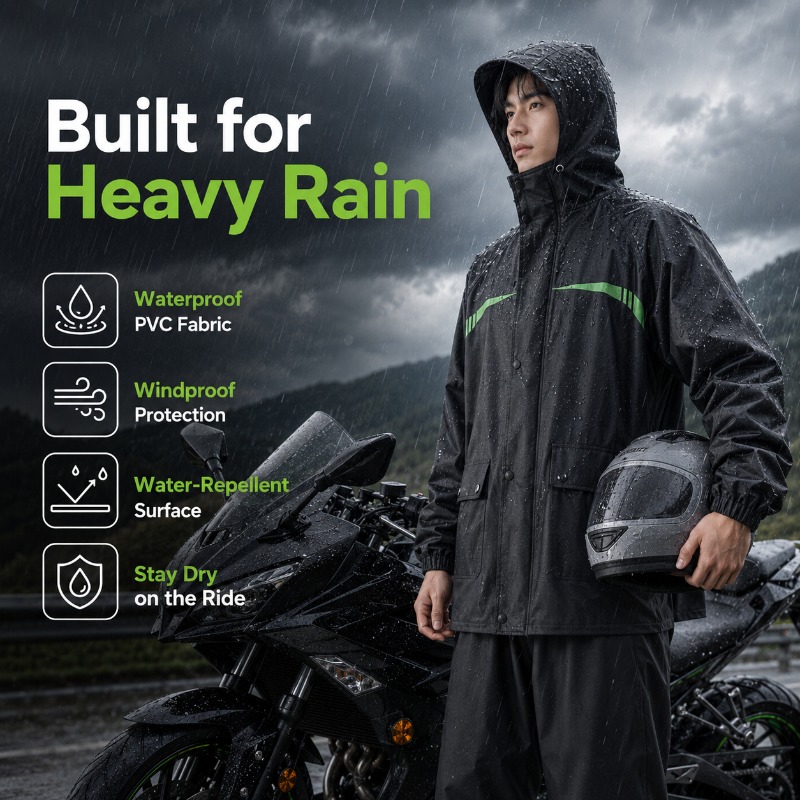 Unisex 2-delige waterdichte fi - Cycling Commuter Rain Jacket recensie en prijs